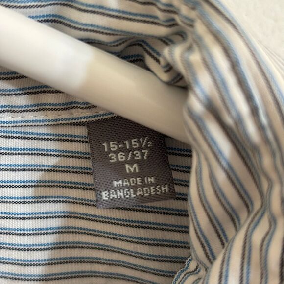 Men's Geoffrey Beene Slim Fit Flex Collar - Stretch Striped Dress Shirt M - Picture 4 of 4